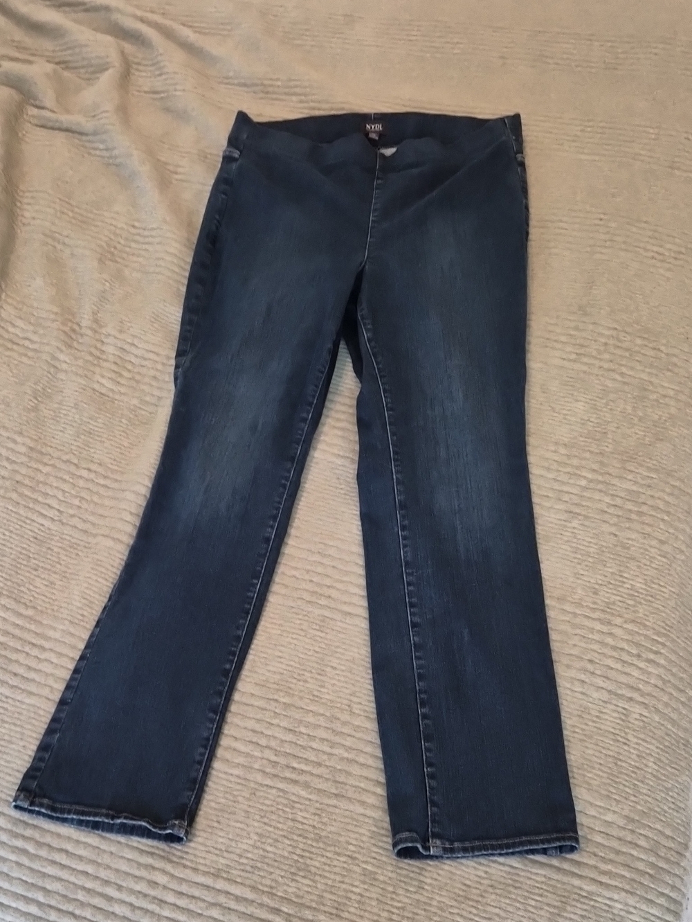 NYDJ Dark Blue Pull On  Straight Leg  Jeans Suze 1x